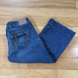 True Religion Carmen Capris Womens Sz 28 Vintage Low Rise Cropped Denim